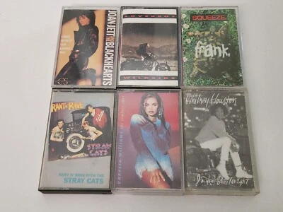 80s Rock Dance Cassette Tapes Lot Joan Jett Whitney Stray Cats Loverboy... - Image 1 of 2