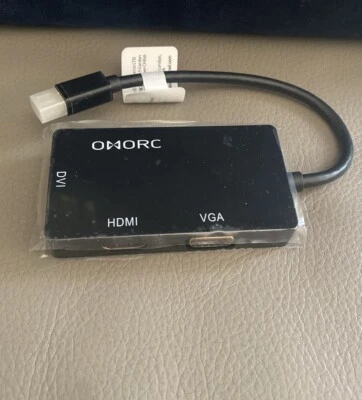 OMorc 3-in-1 Mini DisplayPort to DVI VGA DHMI TV adapter Thunderbolt Cable - Image 1 of 2