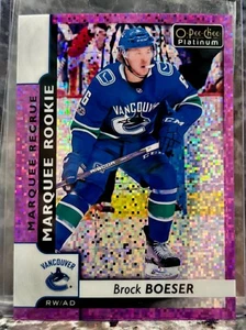 17-18 O Pee Chee Platinum Brock Boeser Violet Pixels Marquee Rookie - Picture 1 of 2