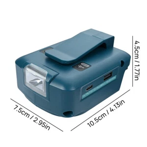Battery Convertor Adapter USB Type C LED torch for Bosch 14.4V 18V Li-ion - Bild 1 von 7