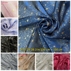 Organza Star Lace Mesh Fabric Sheer Background Costume Dress Shiny Lolita - Bild 1 von 32