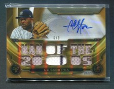 2022 Topps Triple Threads CC Sabathia Man Of The 2000s Triple Patch Auto 6/9