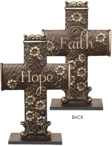 AngelStar Double Sided Floral Cross Crucifix Hope Faith 20200 - Picture 1 of 2