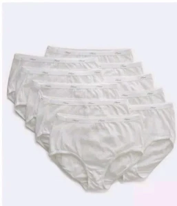 Hanes Womens 10-Pack Cotton Briefs Lady Underwear Panties Size 8/XL White - Picture 1 of 7