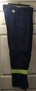 2x Cathartt Flame Resistant Hi Vis Men’s Size 34x32 Blue Uniform Work Pants Guc - Picture 1 of 8