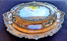 Wallace Silver Plate X101 Chippendale Covered Oval Serving Dish  1940's