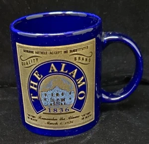 The Alamo Remember Texas Marineblau Gold Keramik 12 Unzen Kaffeebecher - Bild 1 von 7