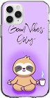 Yoga Sloth Good Vibes Only Peaceful Cute Chill Case Silicone Shockproof Magsafe