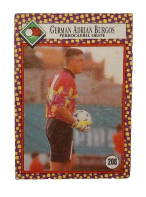 Pegatina Cromy Futbol Mania Argentina 1993 alemán Adrián Burgos #208 Foto 1 de 4