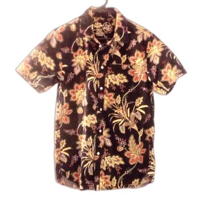 Andrew Reynolds Altamont 100% Cotton Black Floral Print Hawaiian Shirt Size Med - Image 1 of 4