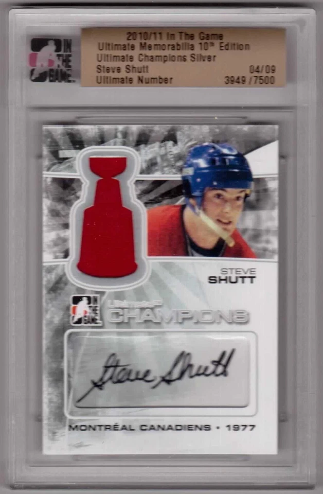 STEVE SHUTT 10/11 ITG Ultimate Champions Auto Autograph Jersey #4/9 Canadiens - Image 1 of 1