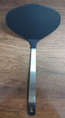 Espátula de acero inoxidable de hoja ancha de nailon AMCO plateada negra utensilios de cocina U26 Foto 1 de 4