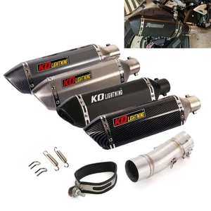 Ninja 250 400 2017-2025 For Kawasaki Z400 Muffler Exhaust System Mid Pipe Tips - Picture 1 of 15