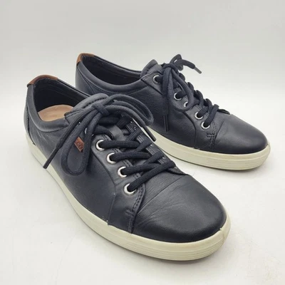 Ecco Soft 7 Black Womens Size 7 Premium Leather Sneakers Shoes Casual Black NICE - Image 1 of 4