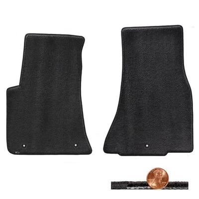 Комплект из 2 передних напольных ковриков Dodge Challenger Ebony Black Classic Loop 2011-2016 годов выпуска - Изображение 1 из 4