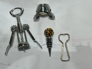 Vintage Flaschenöffner geflügelt Italien, Sur La Table Champagner Stopfen, Weinflaschenstopfen - Bild 1 von 10