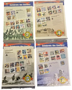 4 CELEBRATE THE CENTURY 1910 1930 1940 1960 neue Sätze versiegelte Plastik USA Briefmarken - Bild 1 von 6