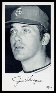 JOE HAGUE B & W 5 1/2 X 3 1/4 ST. LOUIS CARDINALS TEAM ISSUED CARD - Picture 1 of 2