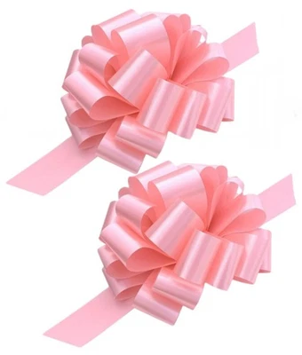 Arcos grandes de cinta rosa - 9" de ancho, juego de 2, cesta de regalo, boda, etc..., Foto 1 de 4