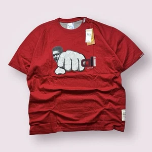 Vintage Fubu Muhammad Ali Boxing Graphic Shirt Hip Hop Y2K NWT Size 2XL Red - Picture 1 of 6