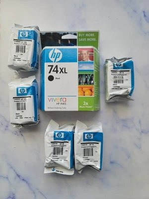 Шесть (6) новых чернильных картриджей ПОДЛИННЫЙ HP 74 74XL 75 CB335W CB336W CB337W БЕСПЛАТНАЯ ДОСТАВКА - Изображение 1 из 4