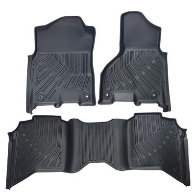 Front + Rear Floor Mats TPE Liners For 2019-2024 Ram 2500 3500 All Weather  - Image 1 of 4