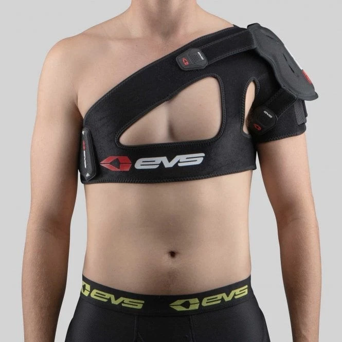 EVS Adult MX/MTB Shoulder Brace Support - SB04 w/Protection Guard - Black - Image 1 of 4