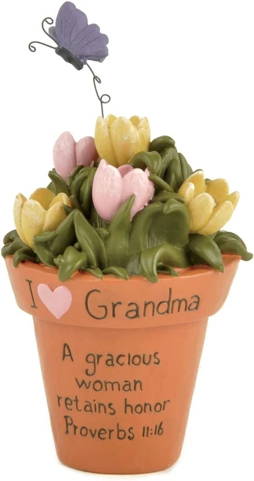 Cubo de flor de resina I Love Grandma Gracious Woman Proverbios 11:16 Foto 1 de 1