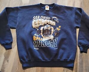 1993 Looney Tunes NFL Taz San Diego Los Angeles Chargers Sweatshirt NH3078