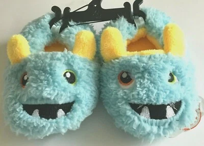 Zapatillas de felpa Wonder Nation Infantil Niña Niño Azul Difuso Monstruo Tallas 3,4,5 NUEVAS Foto 1 de 4