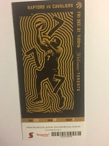 TORONTO RAPTORS VS CLEVELAND CAVALIERS DECEMBER 21, 2018 TICKET STUB - Picture 1 of 1