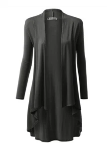 Womens Hi-Lo Draped Open Front Long Cardigan Sweater  Size Small - Picture 1 of 5