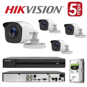 KIT VIDEOSORVEGLIANZA 4 TELECAMERE IP67 DVR 8 CANALI HIKVISION 4k FULL HD 5 MPX