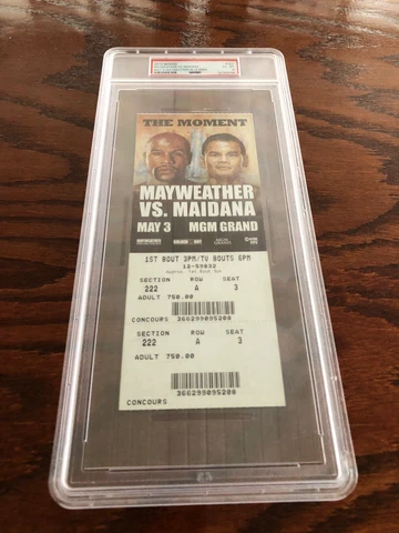 2014 Boxing FULL TICKET Floyd Mayweather Jr. VS Maidana in 12 Rounds PSA 6 EX-MT Cover