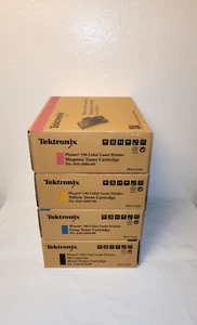 LOT 4 Toner Tektronix Phaser 740 COLOR LASER PRINTER  BLACK  CYAN YELLOW MAGENTA - Picture 1 of 5