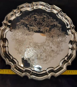 GORGEOUS LARGE ROUND TRAY - SARACEN REPRODUCTION OLD SHEFFIELD - 1Kg # M 776 - Picture 1 of 4
