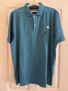 NAUTICA Poloshirt Herren Small Kurzarm Blau Classic Fit Baumwolle Weich Stretch - Bild 1 von 2