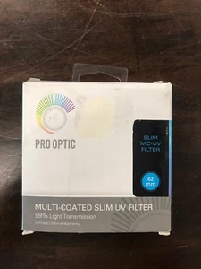 Pro Optic Multi Coated Slim Uv Filter 62 mm 99% Light Transmission - Picture 1 of 4