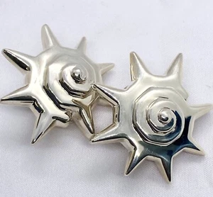 Pendientes Tiffany & Co RAROS Plata Estrella del Sol Concha Marina 35MM Ancho Clip On - Imagen 1 de 10