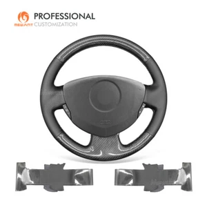 Hágalo usted mismo Cuero auténtico Fibra de carbono Funda de volante para Renault Clio Twingo Dacia Sandero - Imagen 1 de 10