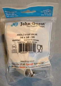 John Guest ASVPP2LF Angle Stop Adapter Valve Push-to-Connect 3/8in x 3/8in x 3/8 - Picture 1 of 2
