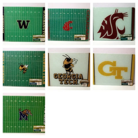 Art Works Tempered Glass Cutting Board 15"x11.5" *Choose One NCAA University" Cover