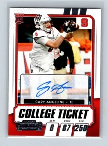 2021 Panini Contenders Draft Picks College Ticket Auto Cary Angeline #175 RC - Imagen 1 de 2