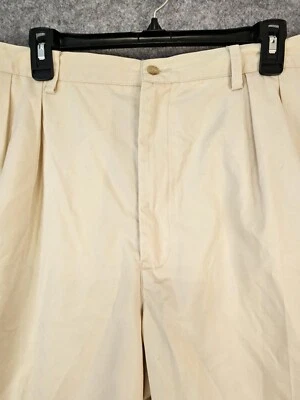 Bermuda Polo Golf Ralph Lauren Masculina 41 Plissada Chino Logotipo Marfim Brasão Vintage - Imagem 1 de 4