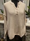 Pink Lily Waffle Knit Pullover Crew Neck Women's Sweater Sz M
