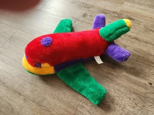 12" AEREO PELUCHE NATO AEREO AVIAZIONE ROSSO VERDE VIOLA GIALLO PELUCHE ANIMALE - Foto 1 di 5