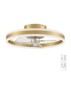 Hampton Bay Preen 20 in. Integrated LED Color Changing Indoor Gold Ceiling Fan - Picture 1 of 10