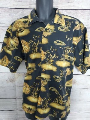 Camisa Hawaiana Abotonada Vintage No Fear - Talla Hombre’s M - Poliéster Tigre (A3) Foto 1 de 4