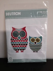BEUTRON Cross Stitch Kit For Beginner Stencil Owls 31cm X 26cm - Picture 1 of 2