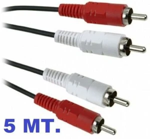 CAVO AUDIO PROLUNGA RCA MASCHIO - RCA MASCHIO 2 SPINE SCHERMATO HQ 5 MT. - Imagen 1 de 1